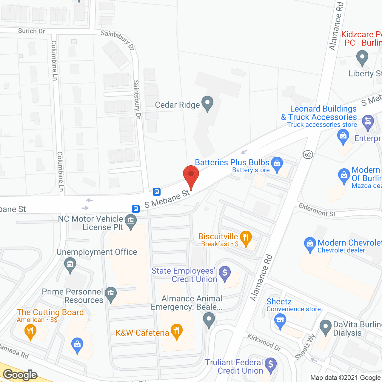 Map of the neighborhood around Holiday Cedar Ridge