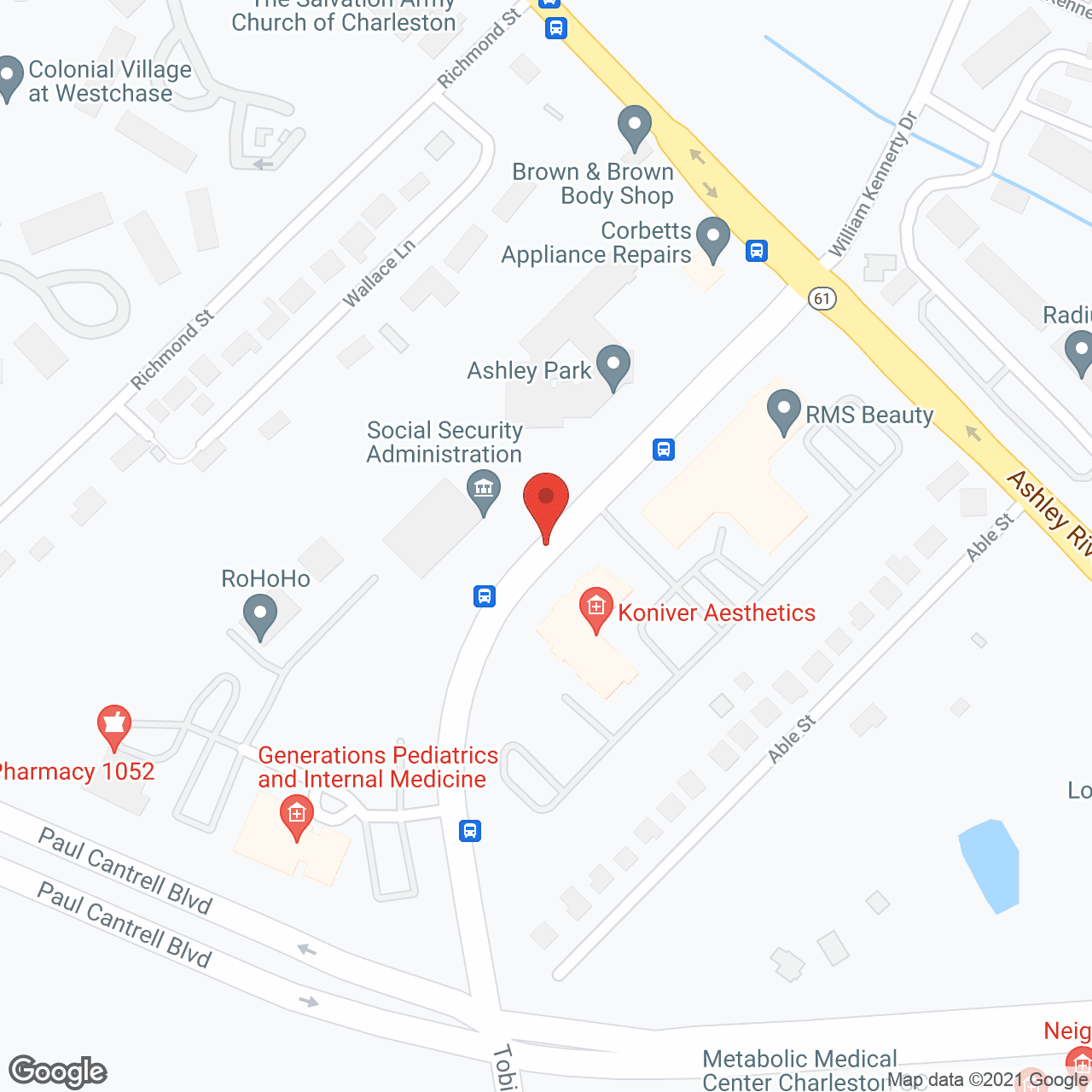 Map of the neighborhood around Holiday Ashley Park