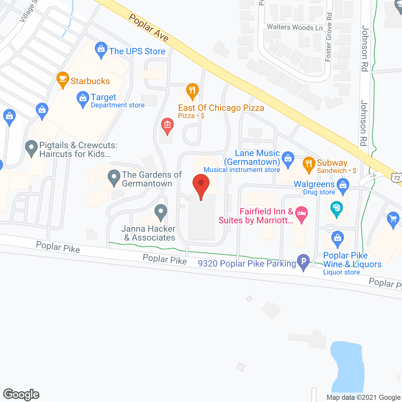 Map of the neighborhood around Germantown Plantation