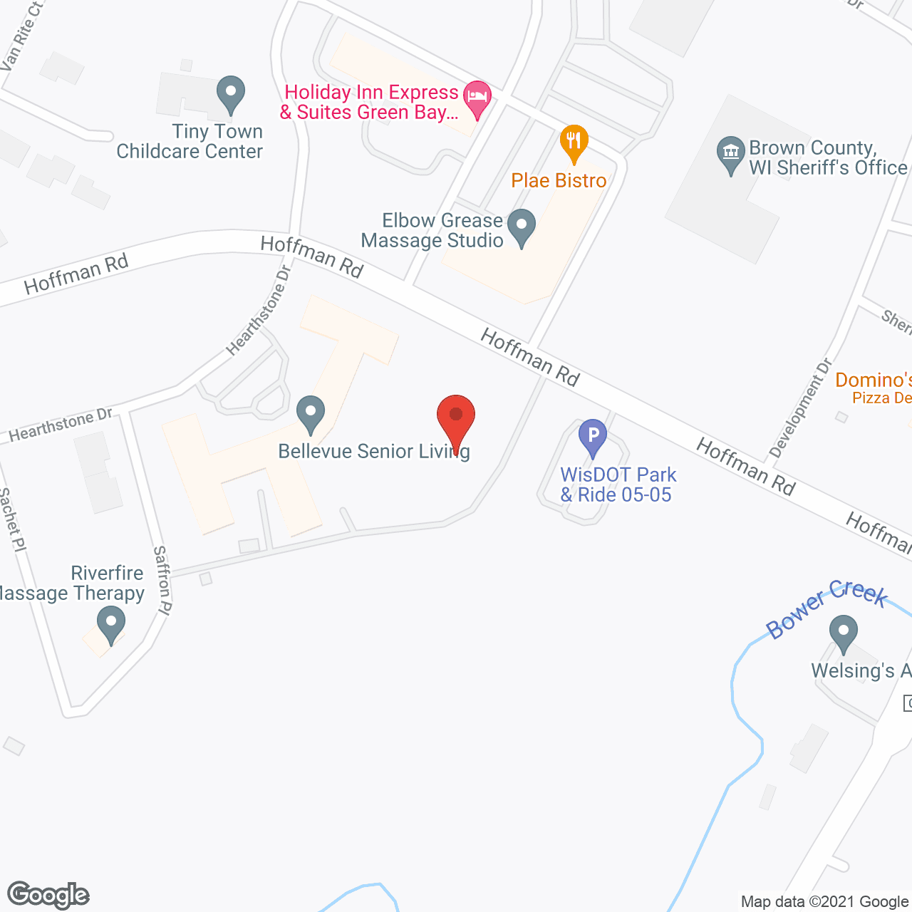 Map of the neighborhood around Bellevue Senior Living