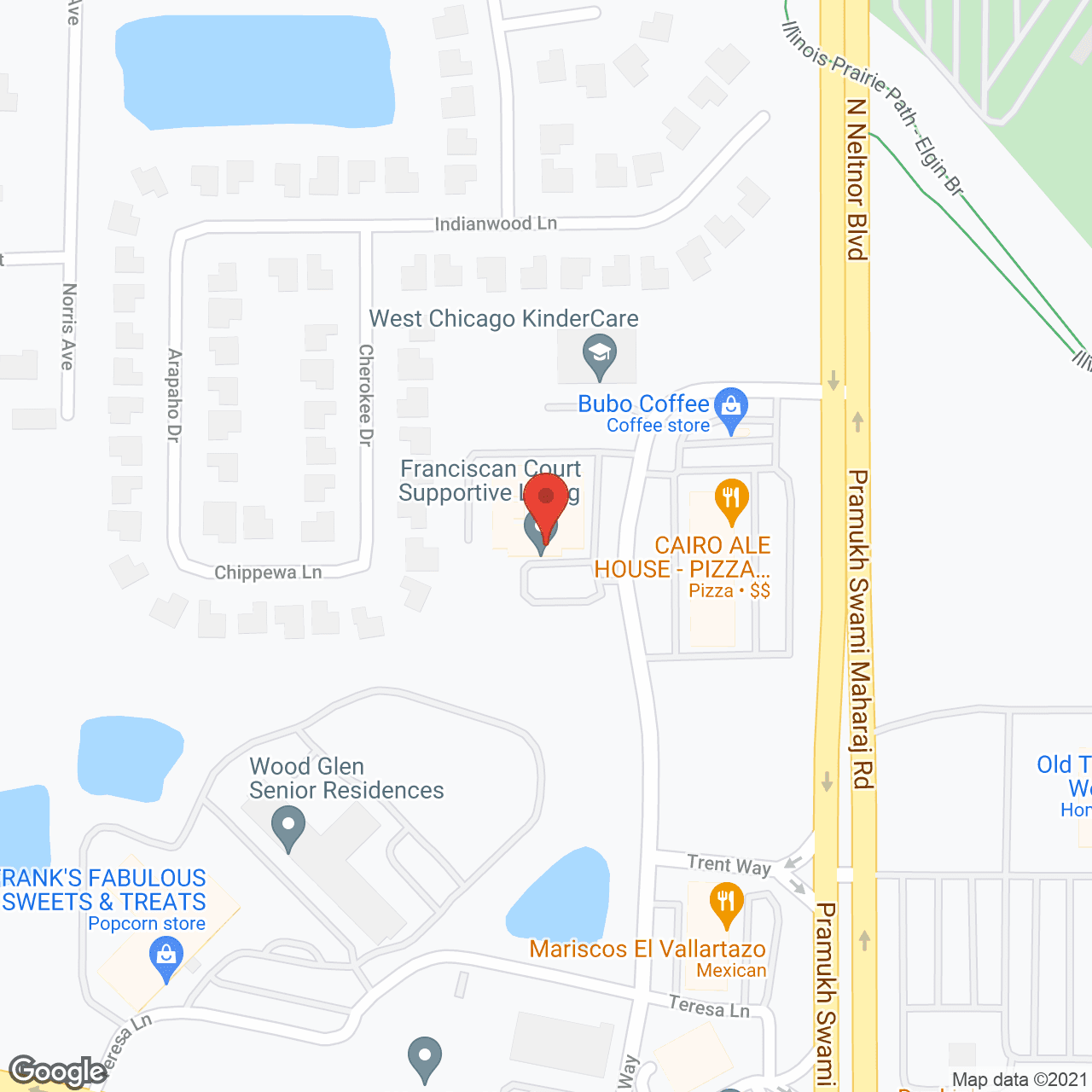 Map of the neighborhood around Franciscan Court