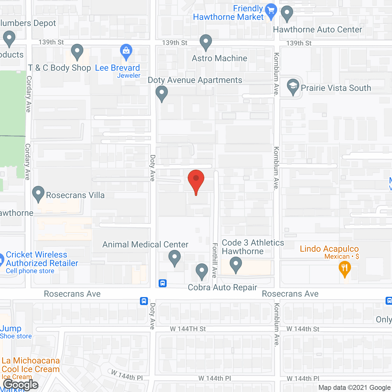 Map of the neighborhood around Fonthill Gardens Inc