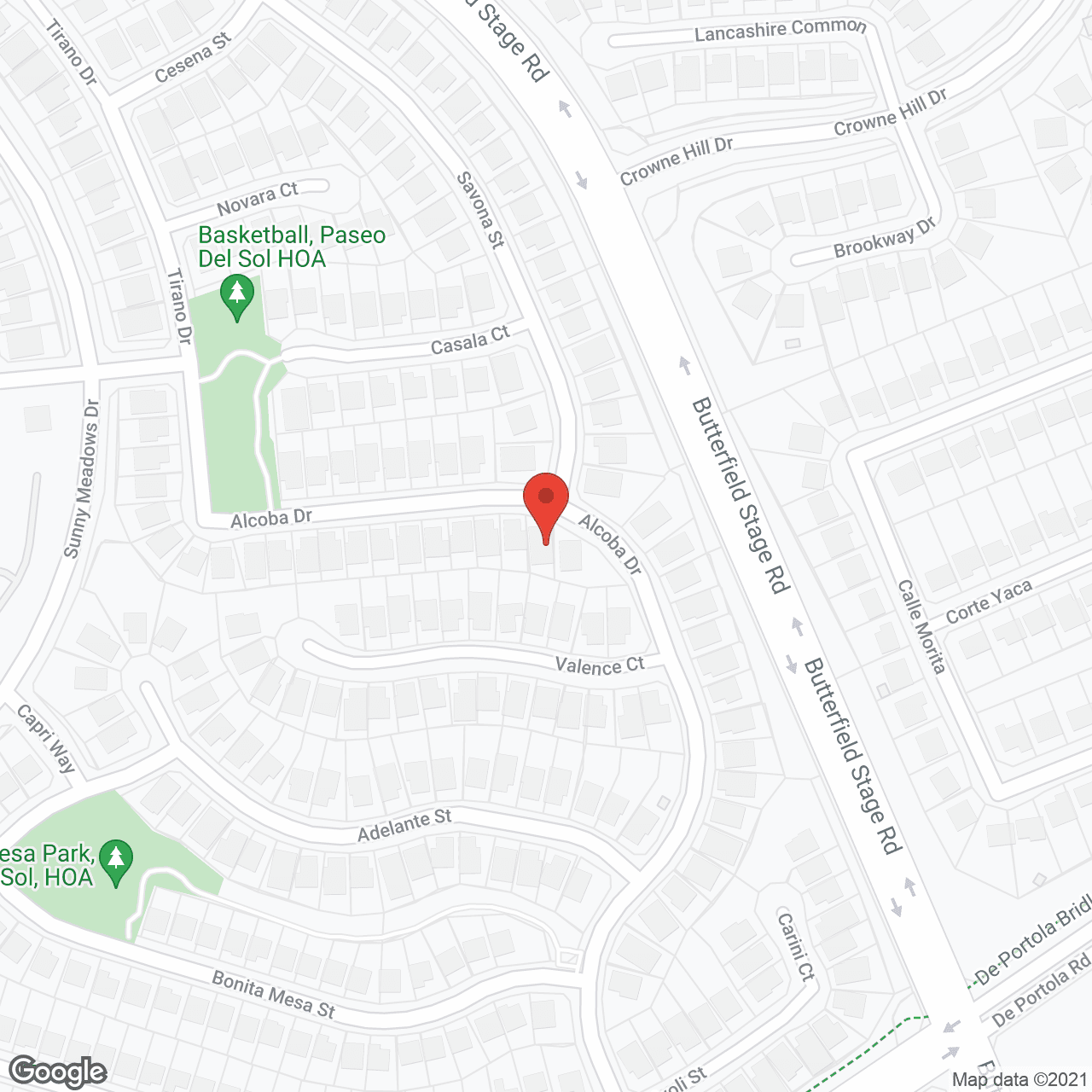 Map of the neighborhood around The Hills of Alcoba I