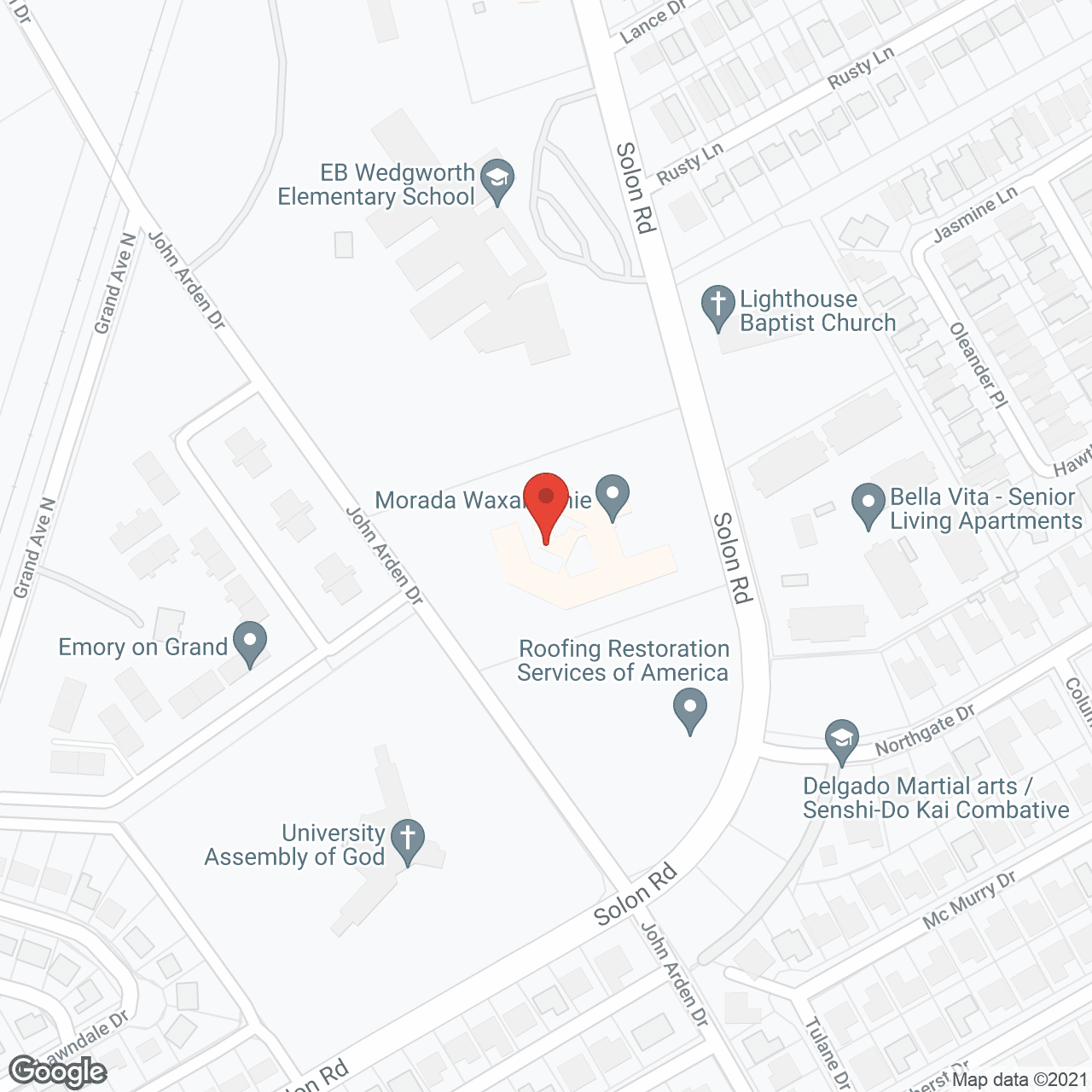 Map of the neighborhood around Morada Waxahachie