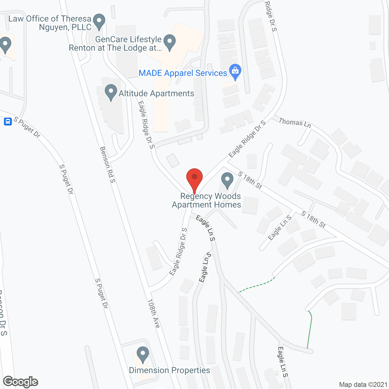 Map of the neighborhood around The Lodge at Eagle Ridge