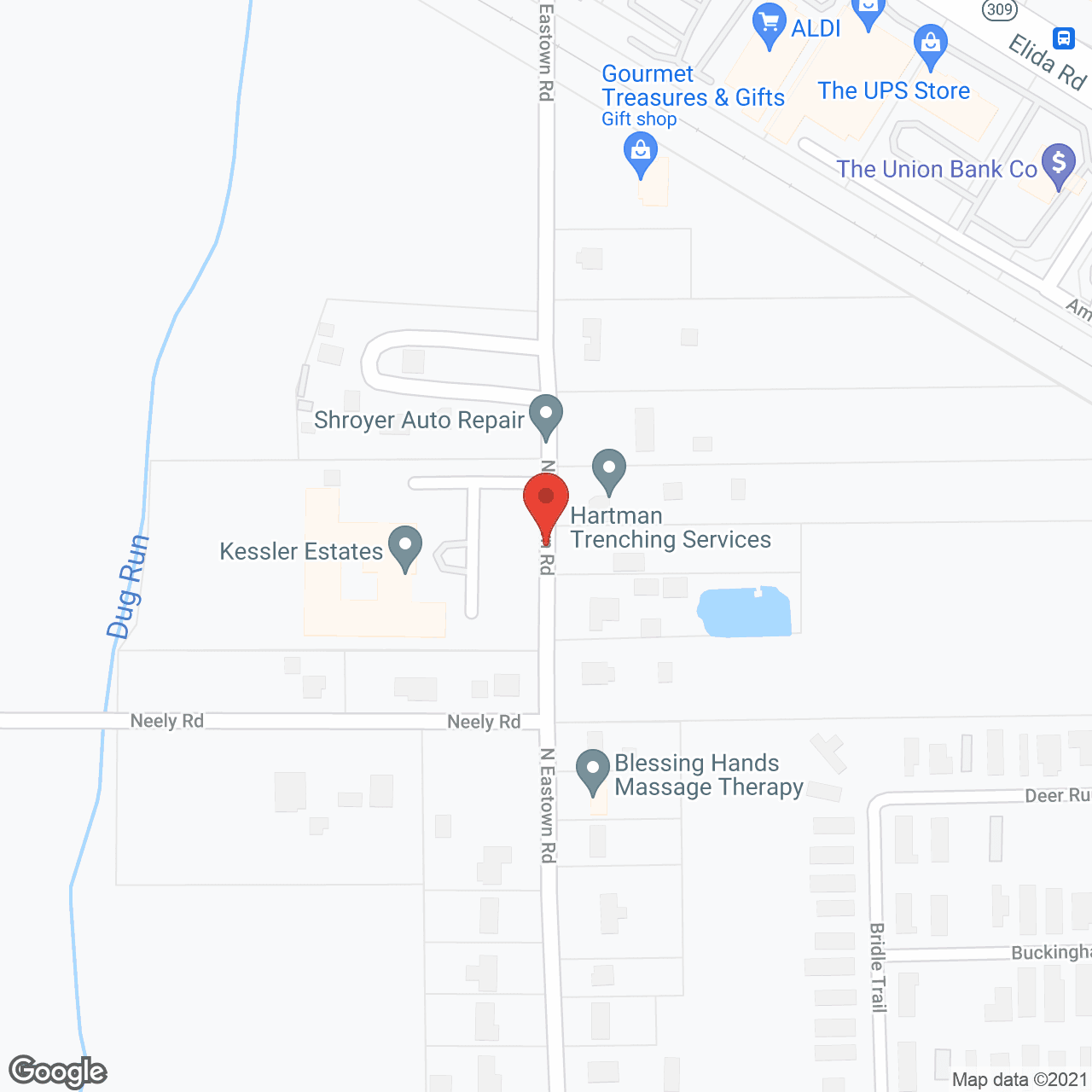 Map of the neighborhood around Kessler Estates Senior Living