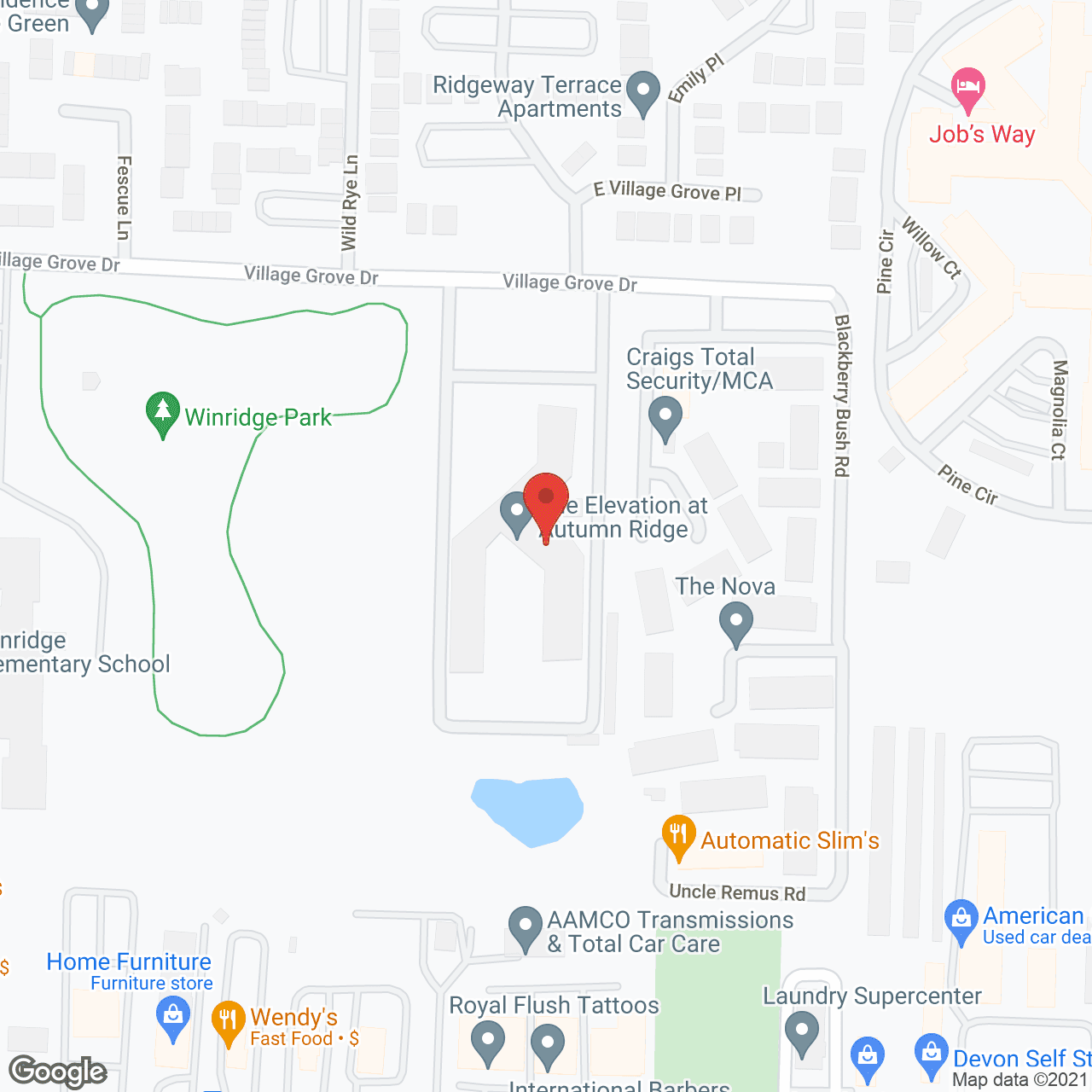 Map of the neighborhood around The Elevation at Autumn Ridge
