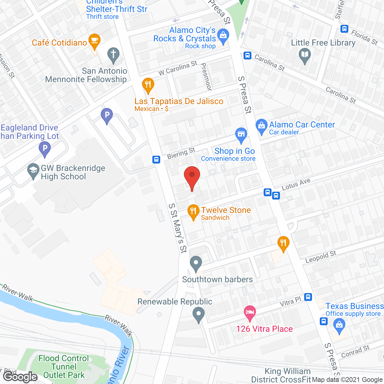 Map of the neighborhood around Rios Boarding Care