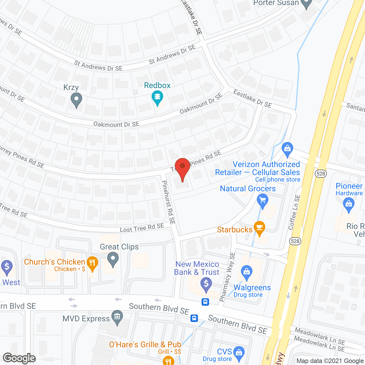 Map of the neighborhood around Torrey Pines Elderly Care