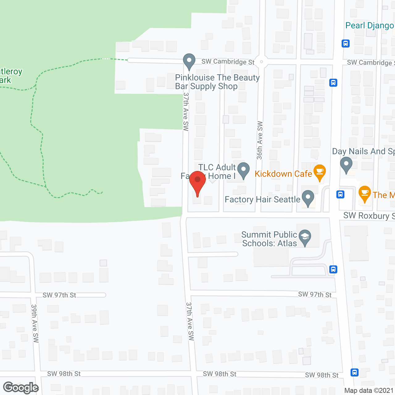 Map of the neighborhood around TLC Adult Family Home