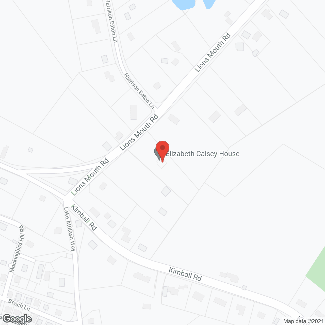 Map of the neighborhood around Elizabeth Calsey House at Lions Mouth Road