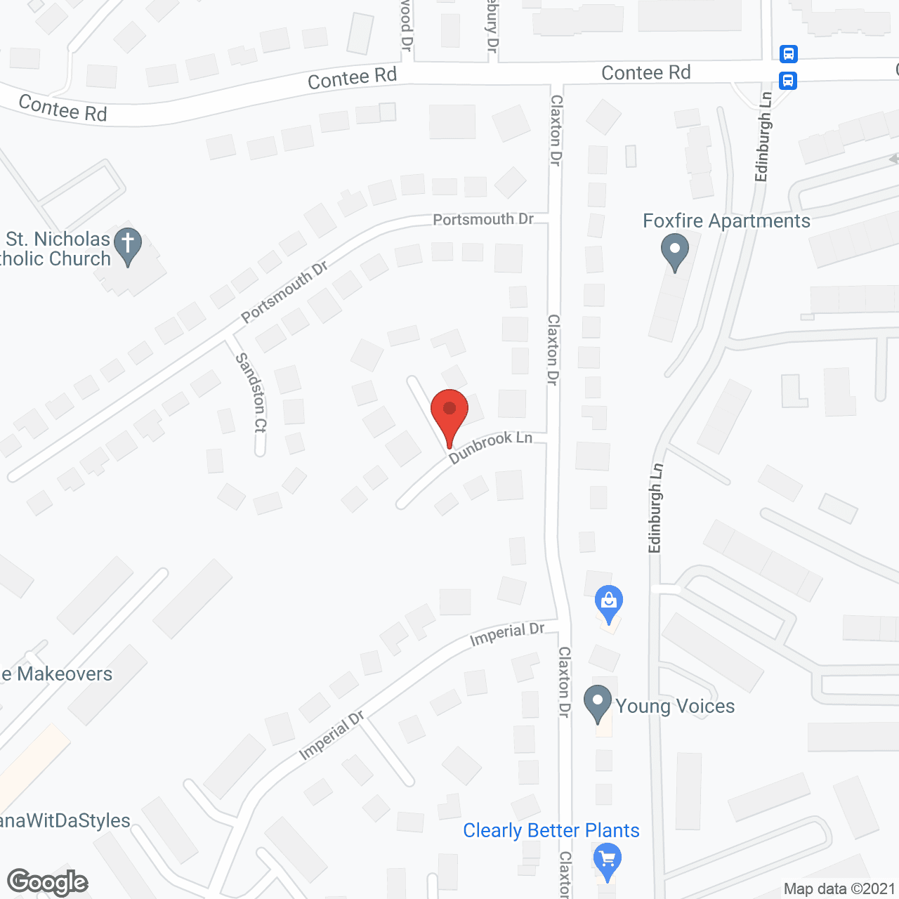 Map of the neighborhood around Riderville