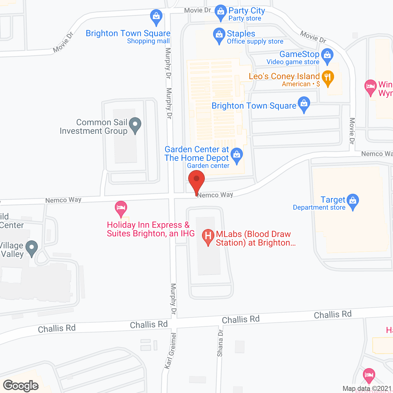 Map of the neighborhood around Independence Village of Brighton Valley