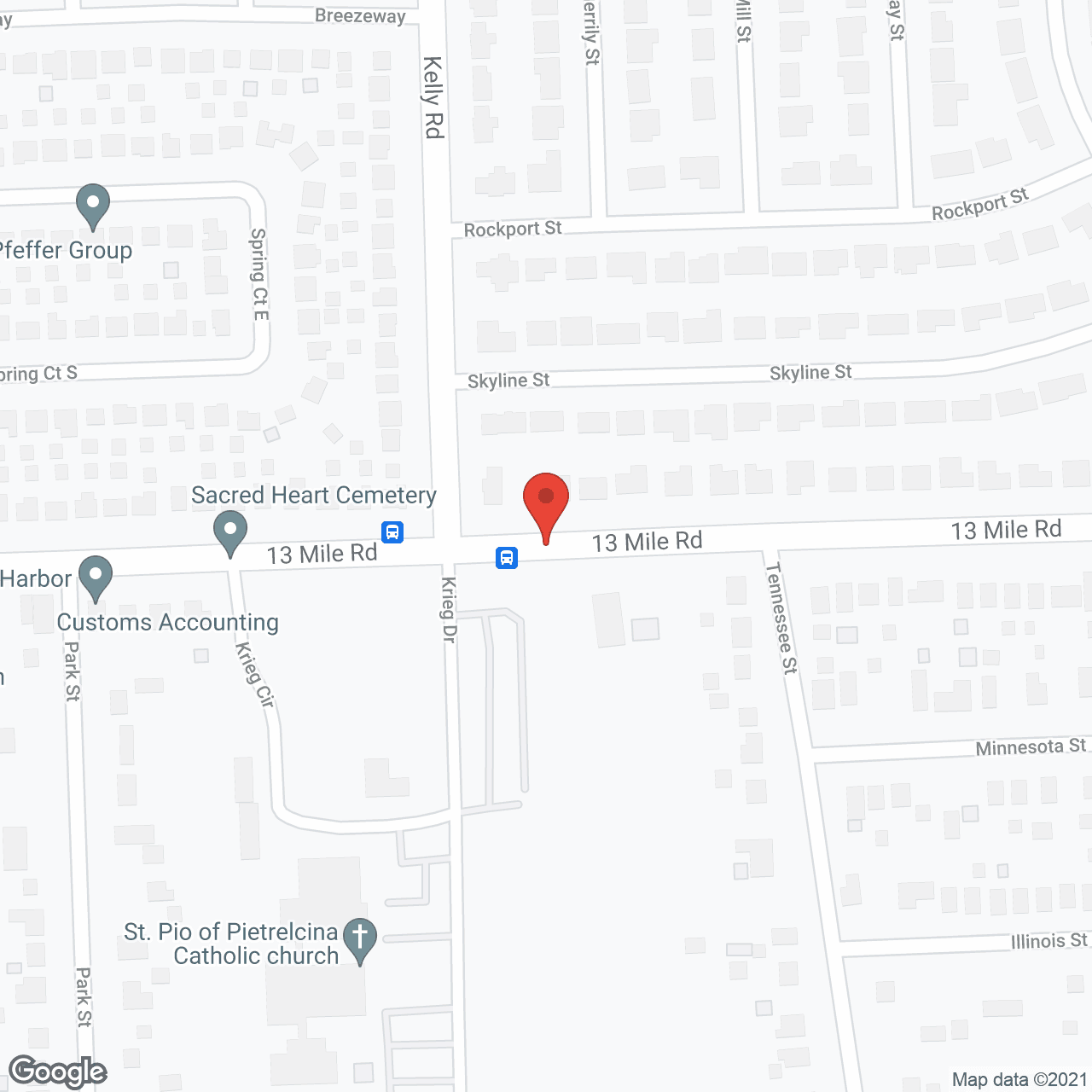 Map of the neighborhood around American House East II Senior Living