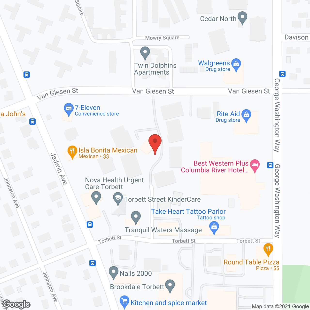 Map of the neighborhood around Guardian Angel Homes