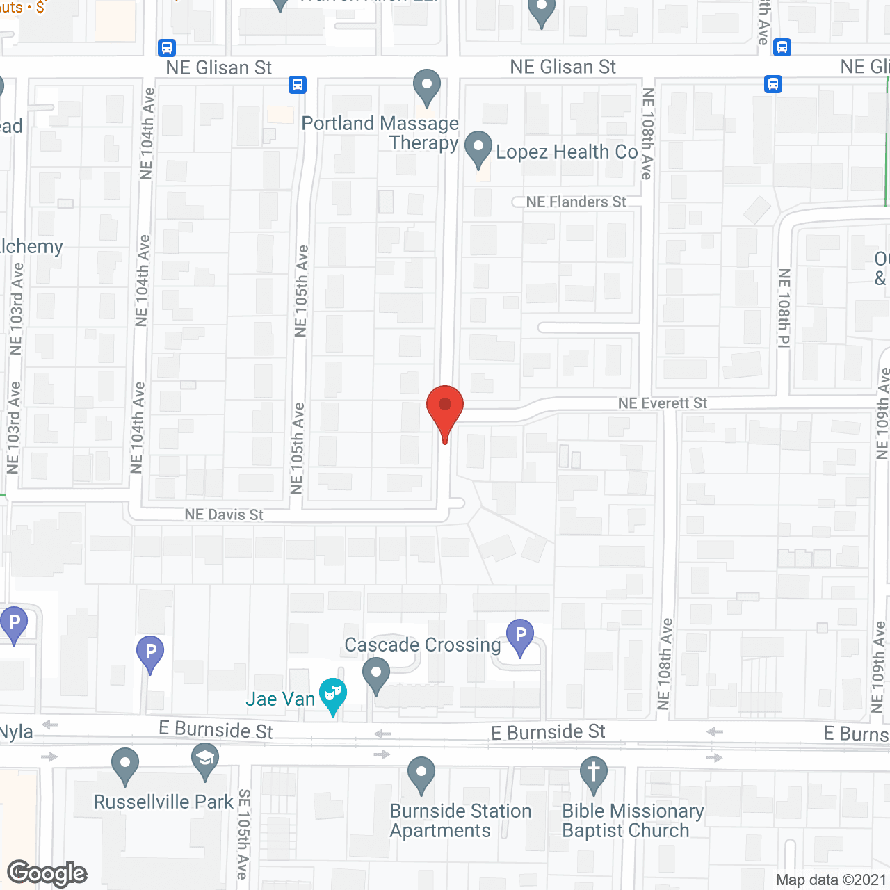 Map of the neighborhood around Somlea's Adult Family Home