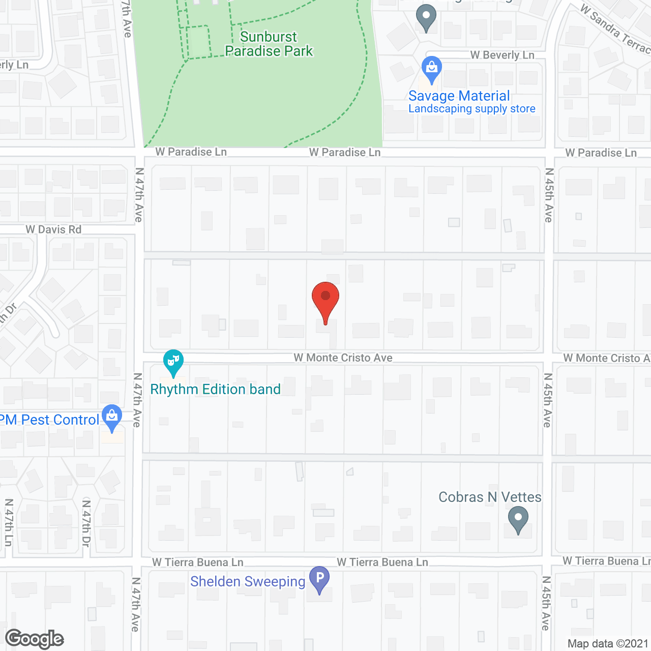 Map of the neighborhood around Cindy Hicks