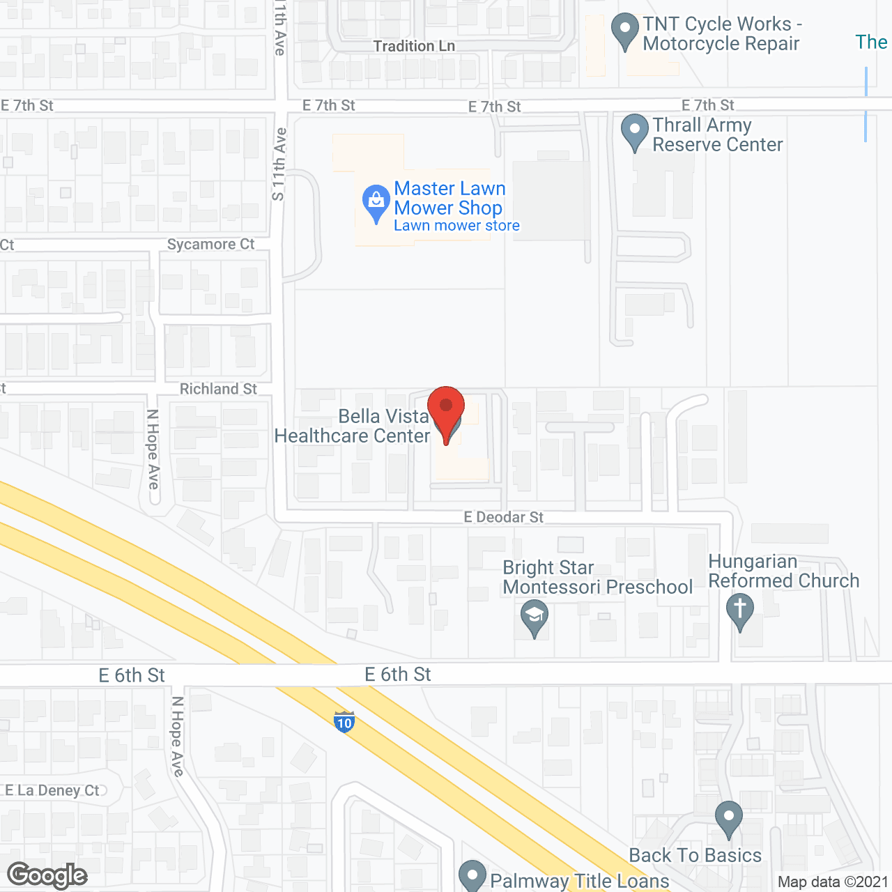 Map of the neighborhood around Ontario Grove Healthcare formerly Bella Vista