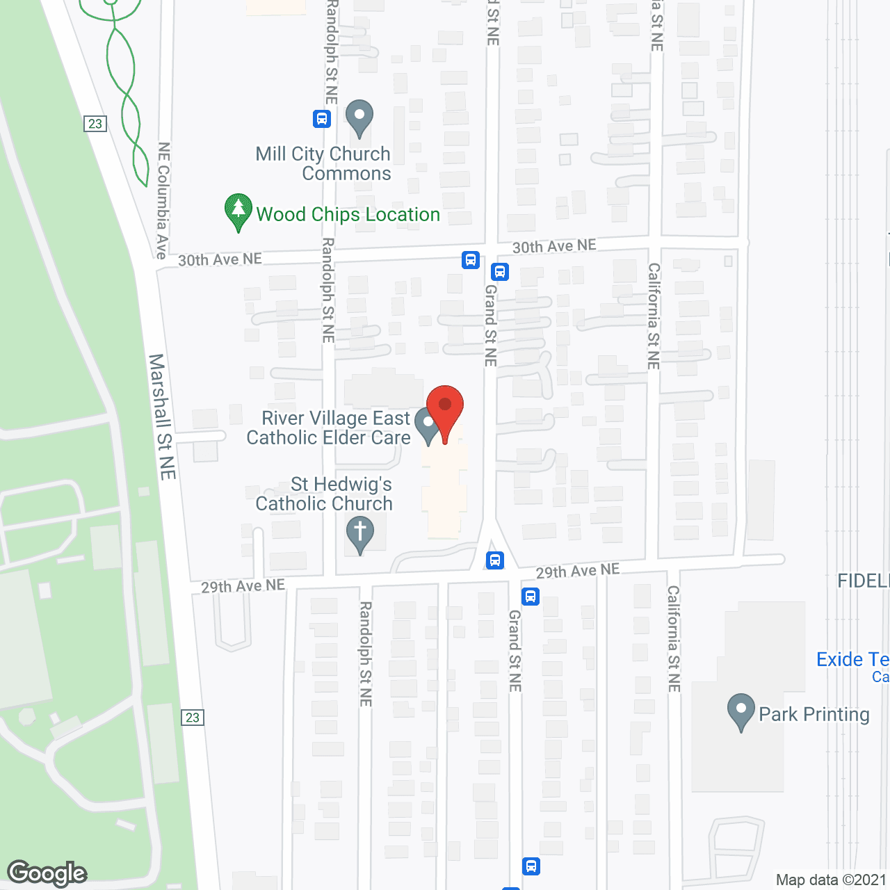 Map of the neighborhood around RiverVillage East
