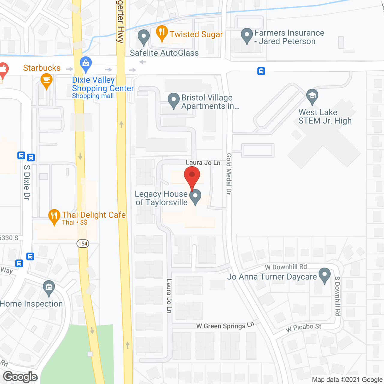 Map of the neighborhood around Legacy House of Taylorsville