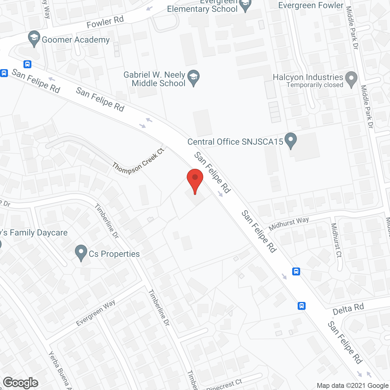 Map of the neighborhood around St. Thomas Home II