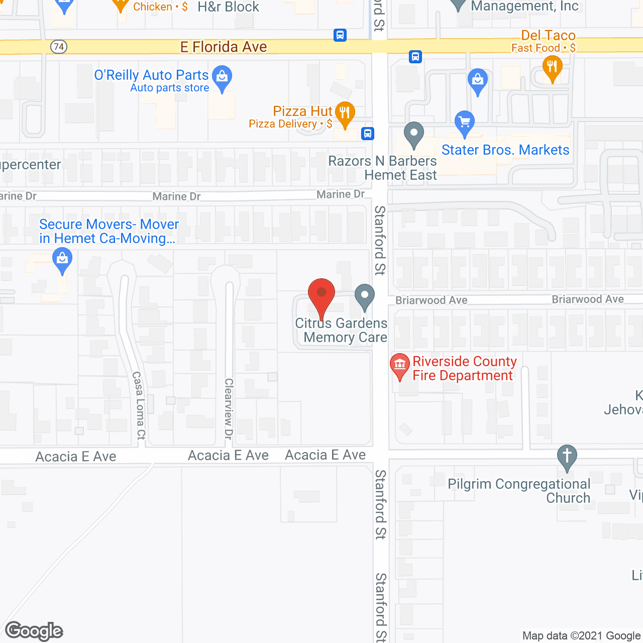 Map of the neighborhood around Citrus Gardens Memory Care