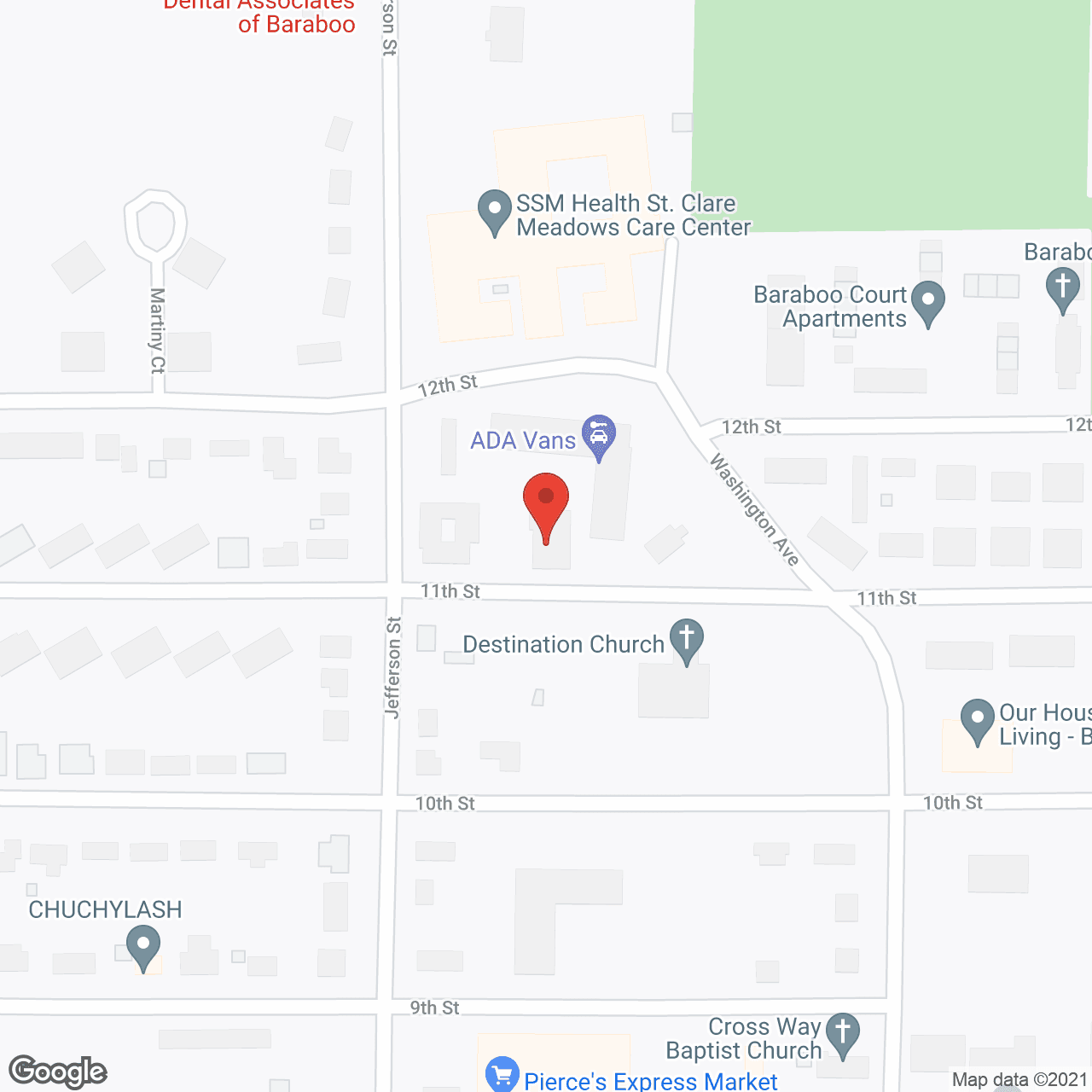 Map of the neighborhood around Jefferson Pines Building 2