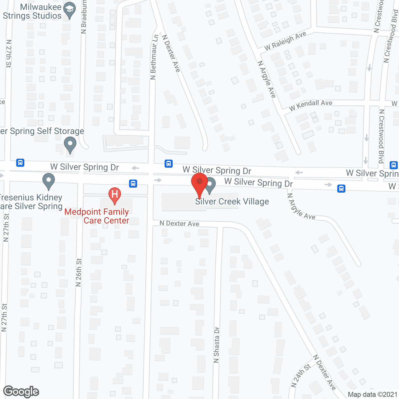 Map of the neighborhood around Silver Creek Village