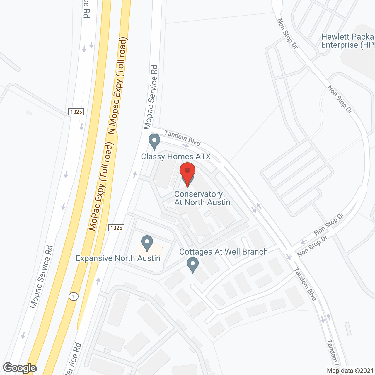 Map of the neighborhood around The Conservatory at North Austin