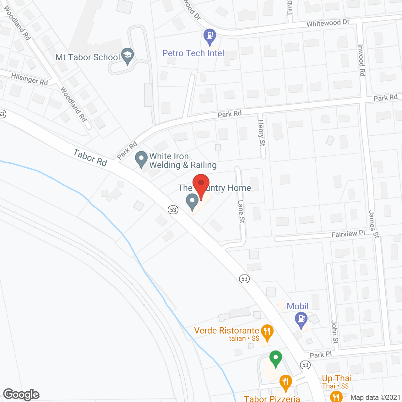 Map of the neighborhood around The Country Home