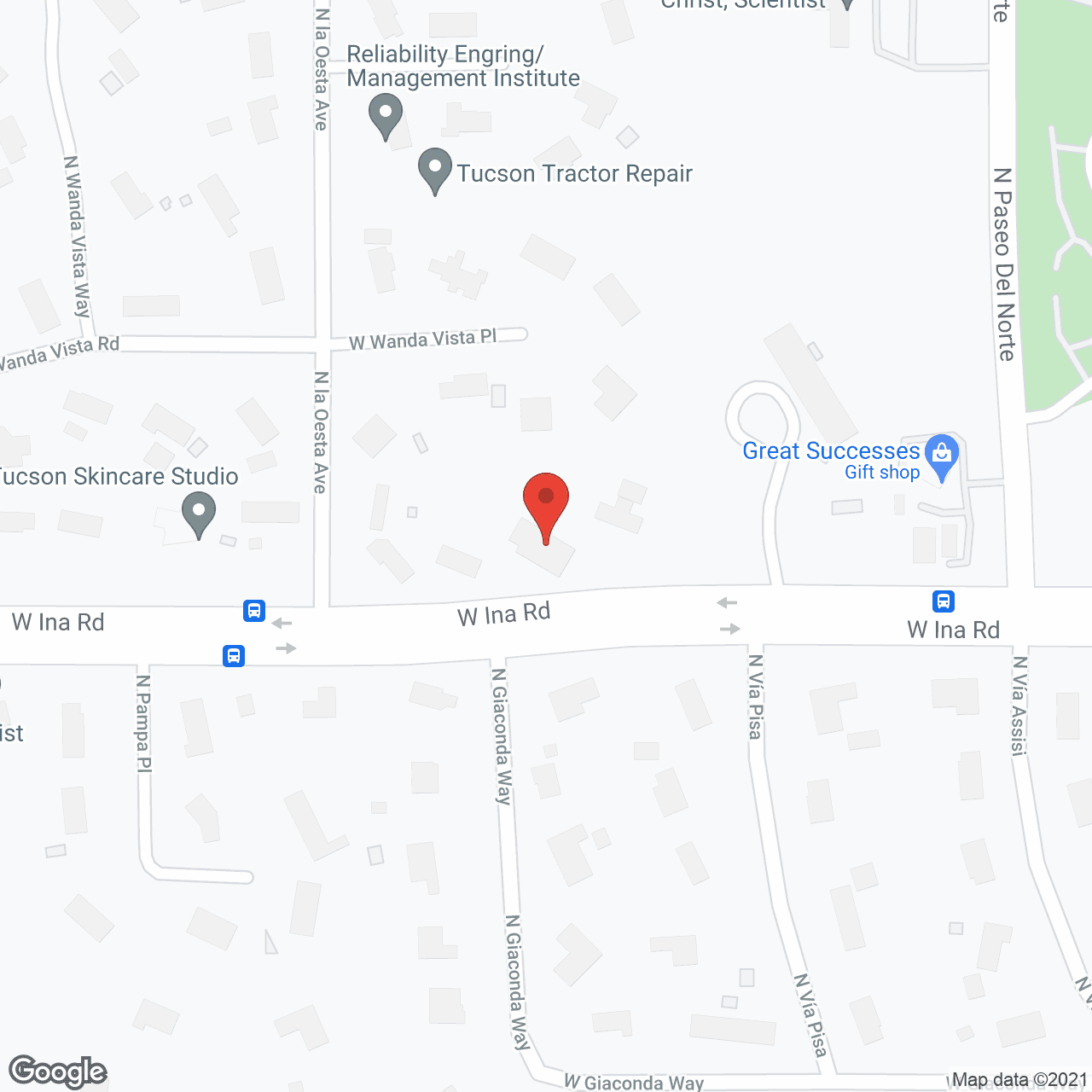Map of the neighborhood around Villa de Hope