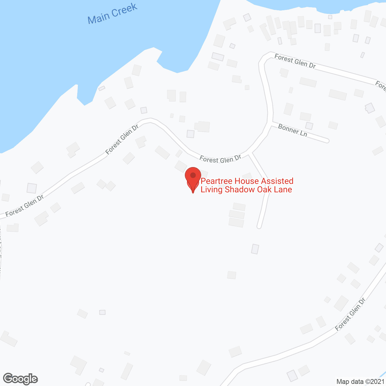 Map of the neighborhood around The Peartree House Assisted Living at Shadow Oak - Pasadena, MD