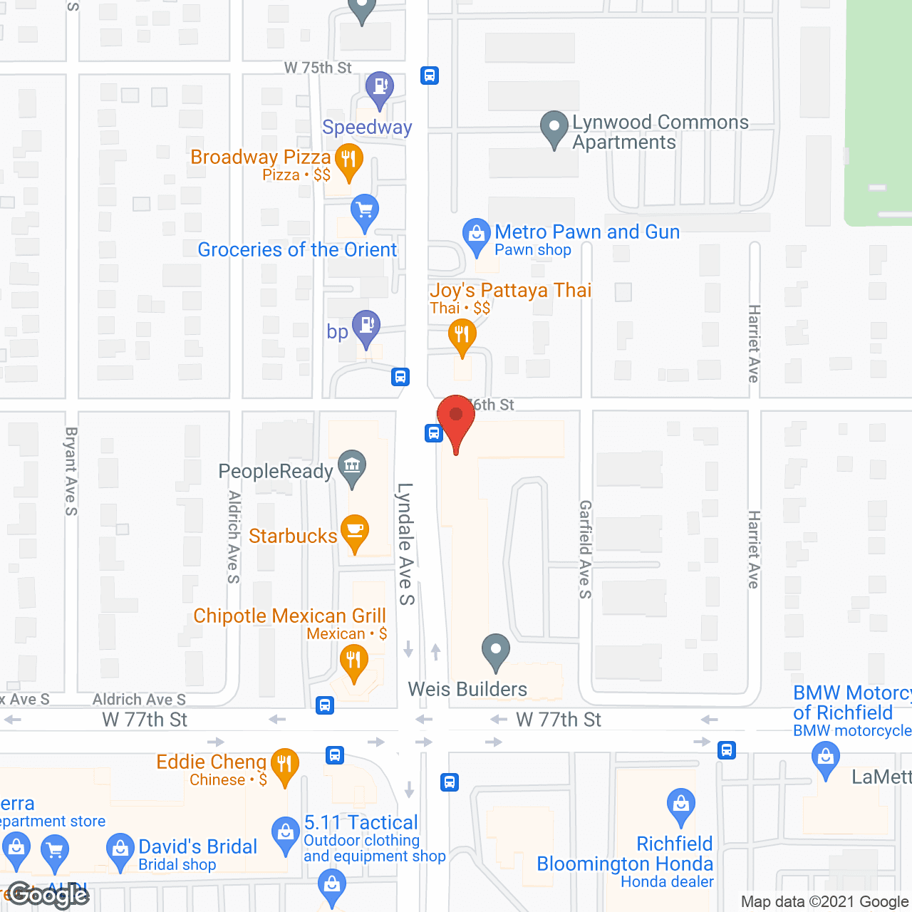 Map of the neighborhood around Mainstreet Village