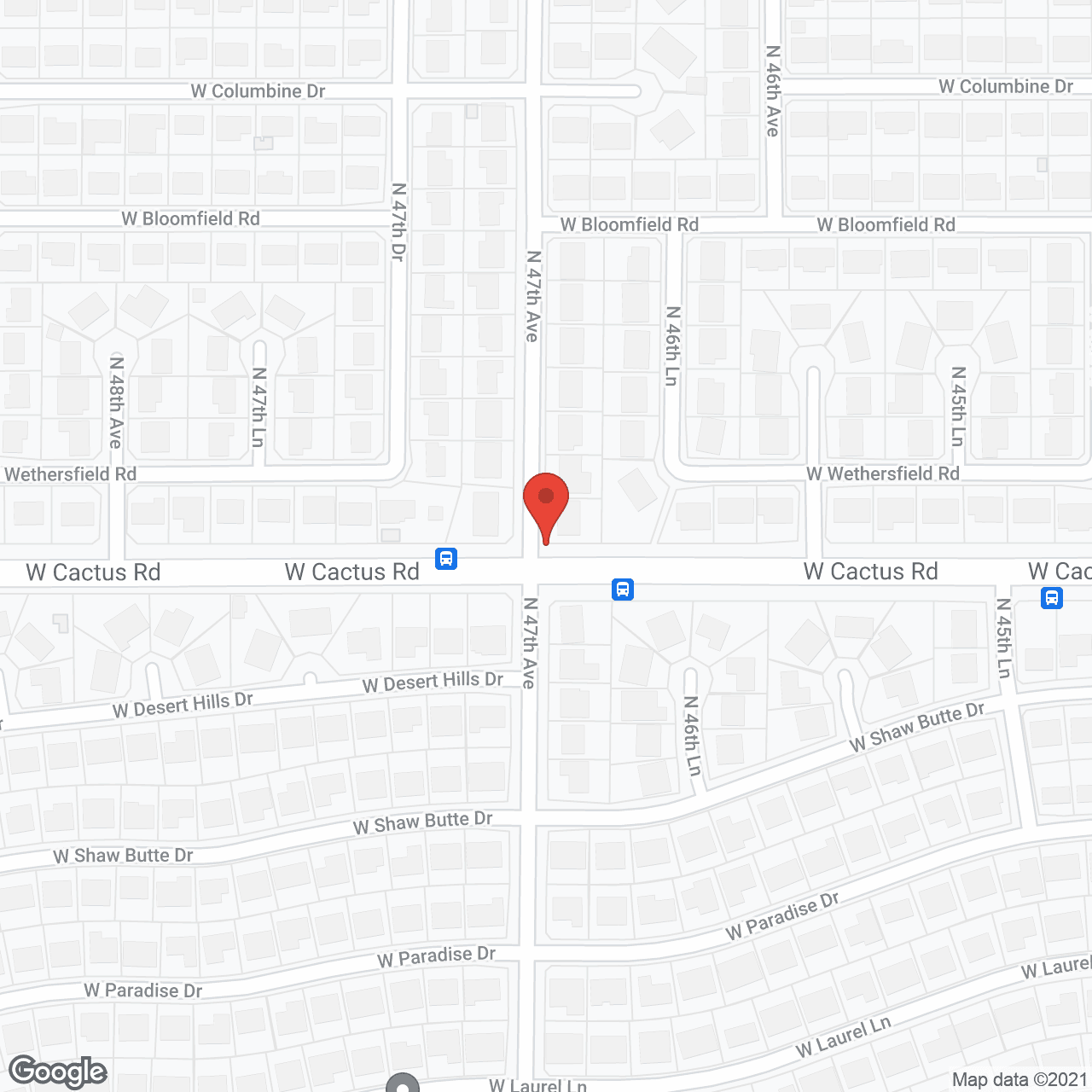 Map of the neighborhood around D and M Assisted Living