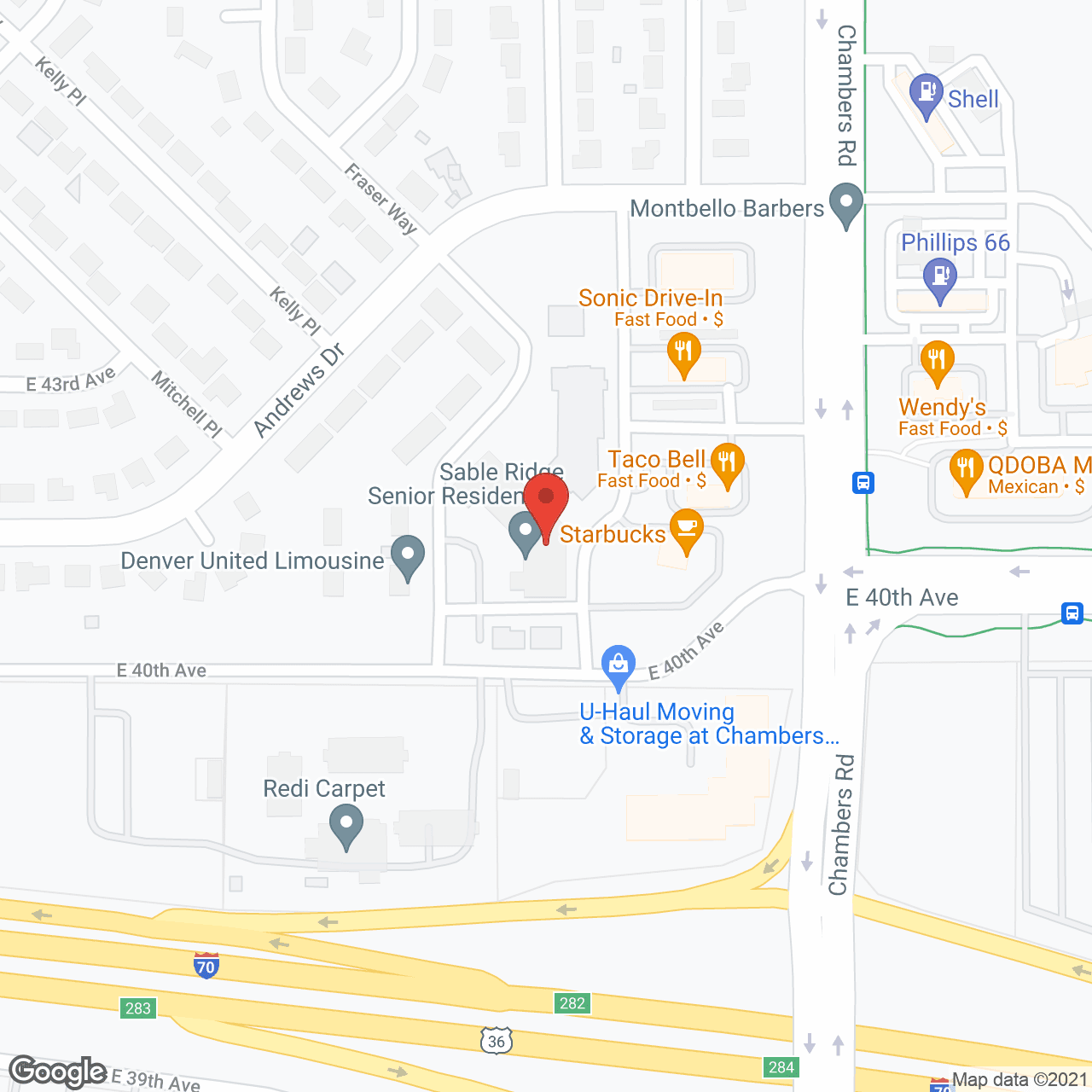 Map of the neighborhood around Sable Ridge Apartments