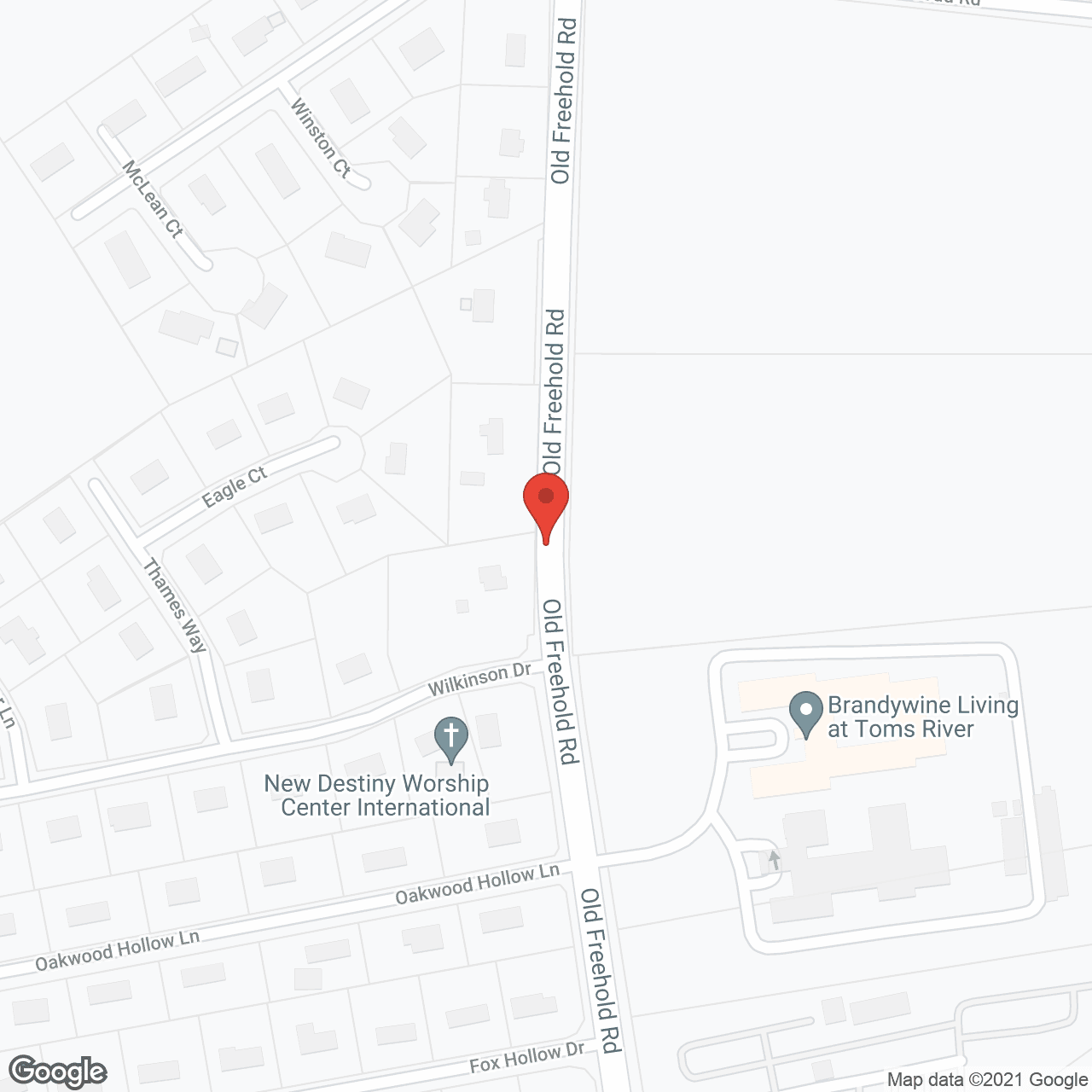 Map of the neighborhood around Brandywine at Toms River