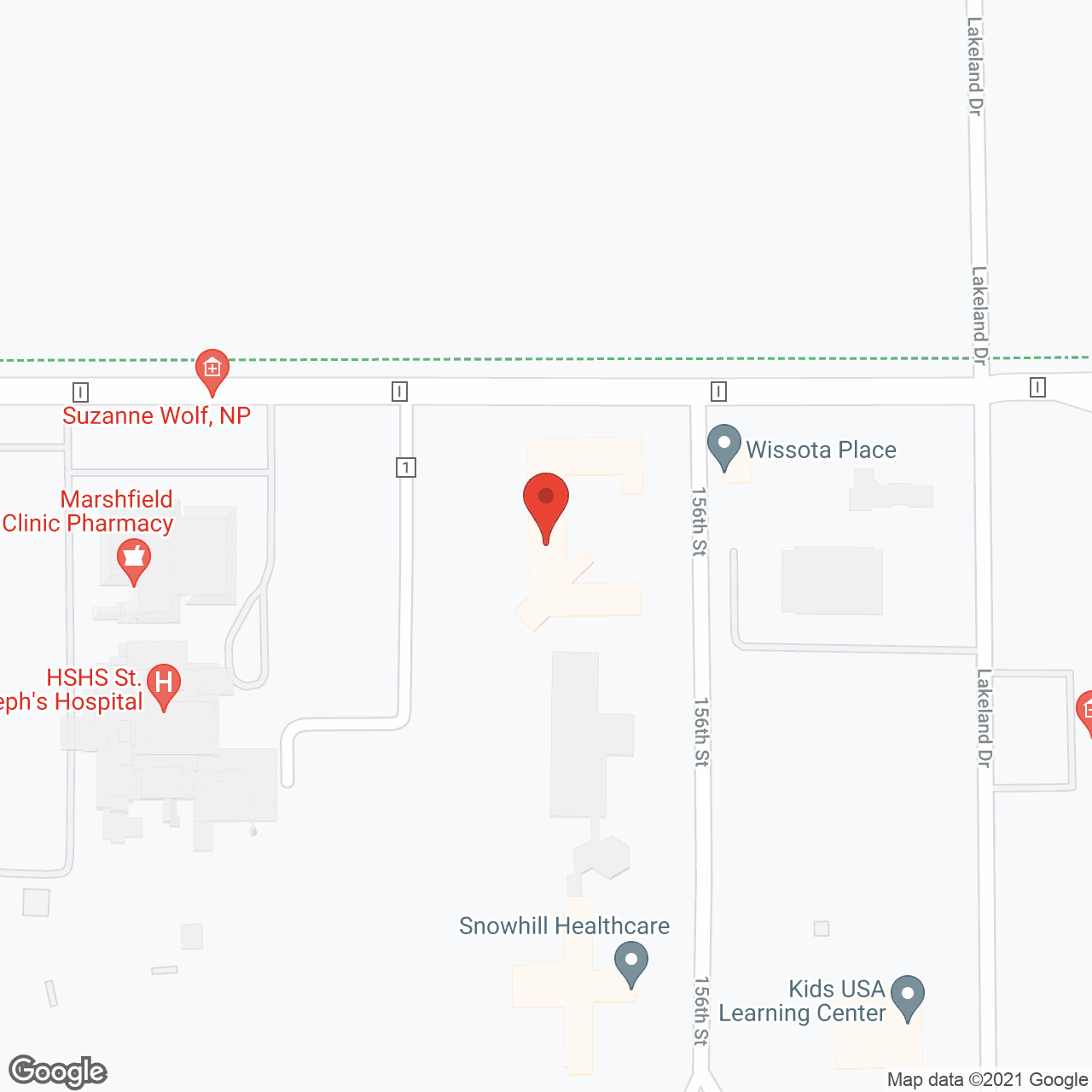 Map of the neighborhood around LakeHouse Chippewa Falls