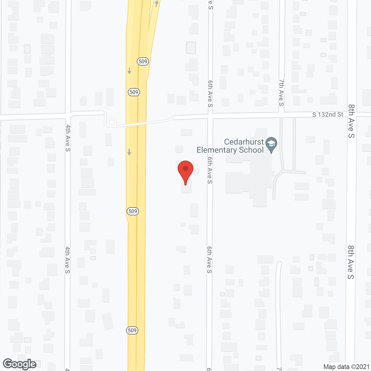Map of the neighborhood around Cedarhurst Adult Family Home