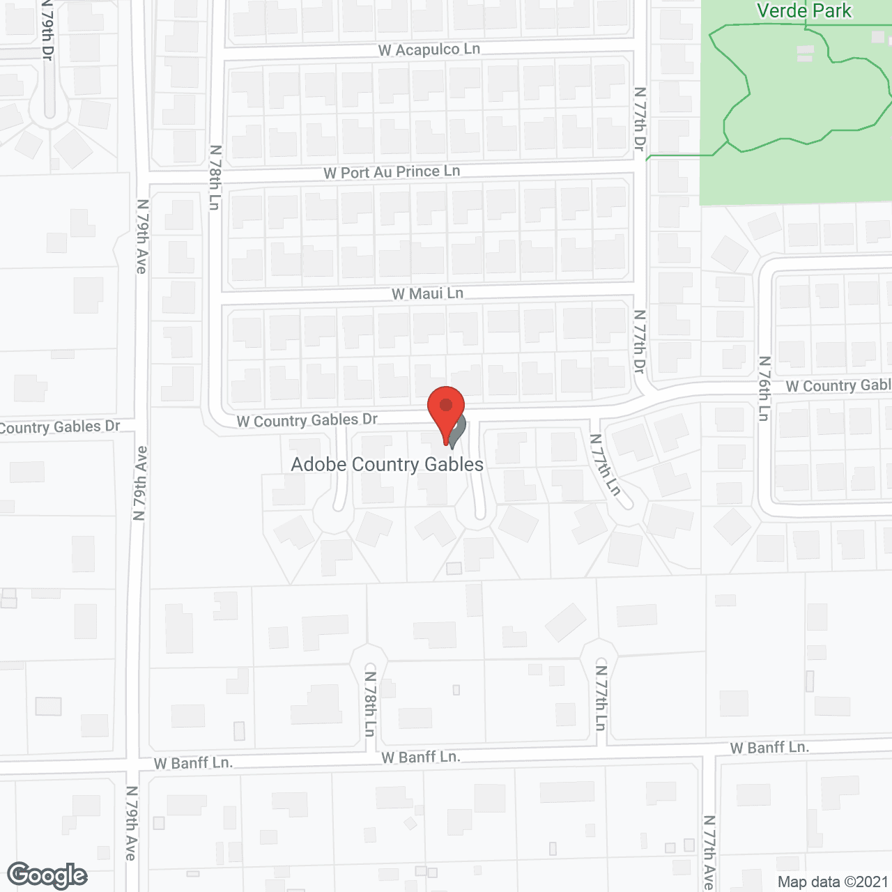 Map of the neighborhood around Adobe Country Gables