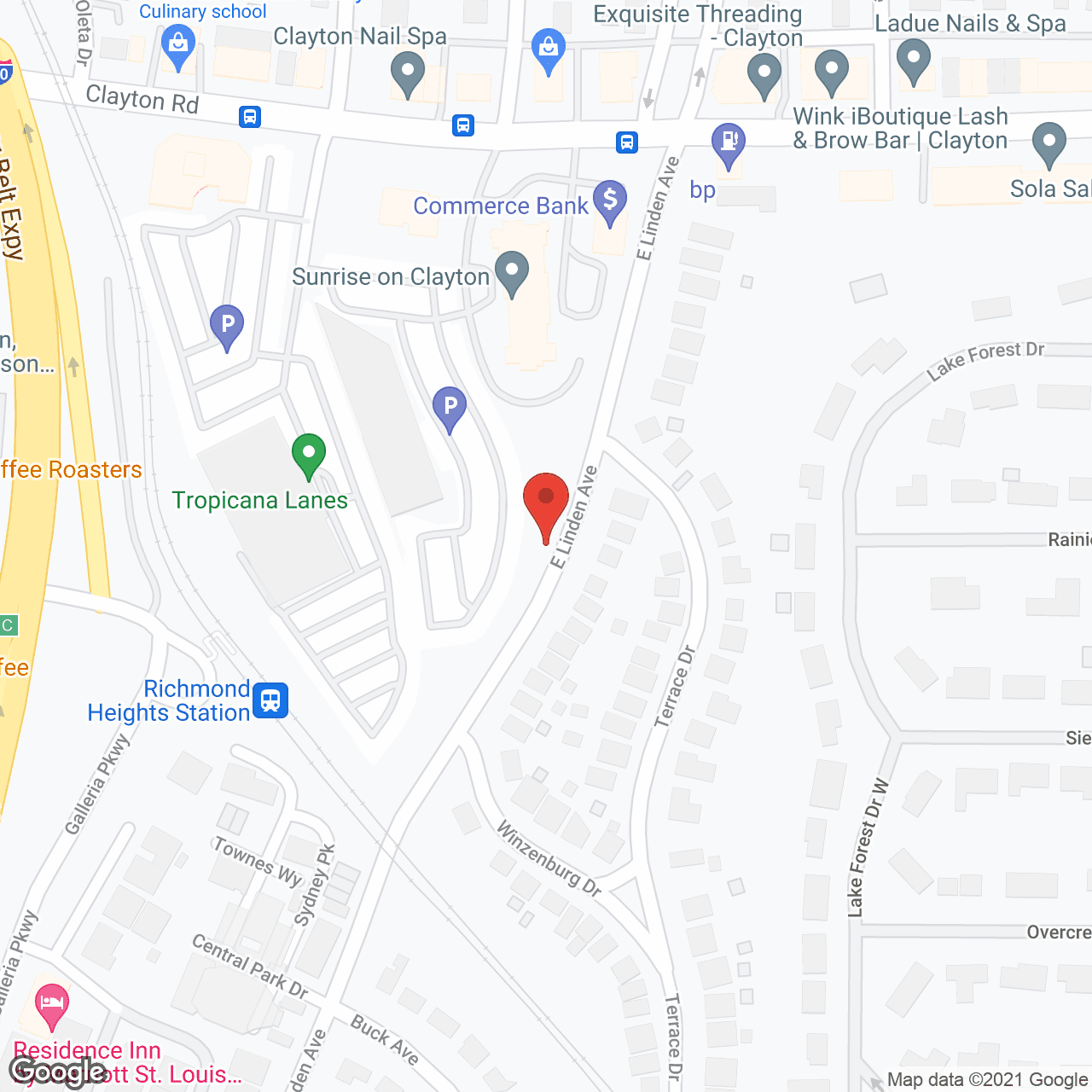 Map of the neighborhood around Fairmont on Clayton