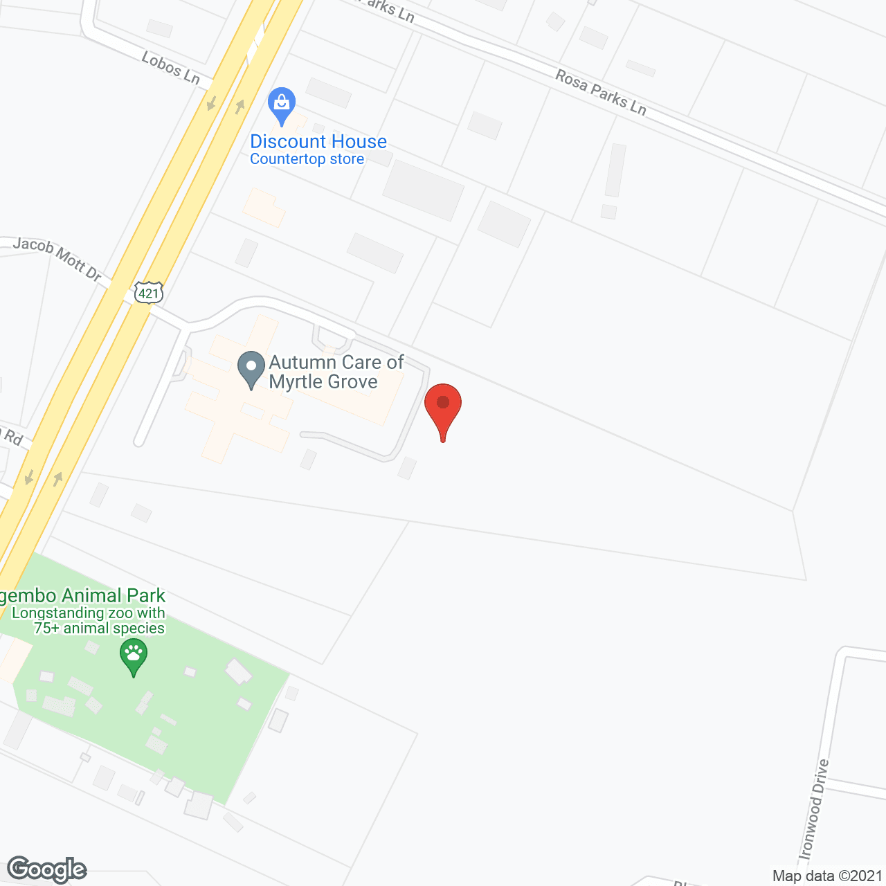 Map of the neighborhood around Autumn Care of Myrtle Grove