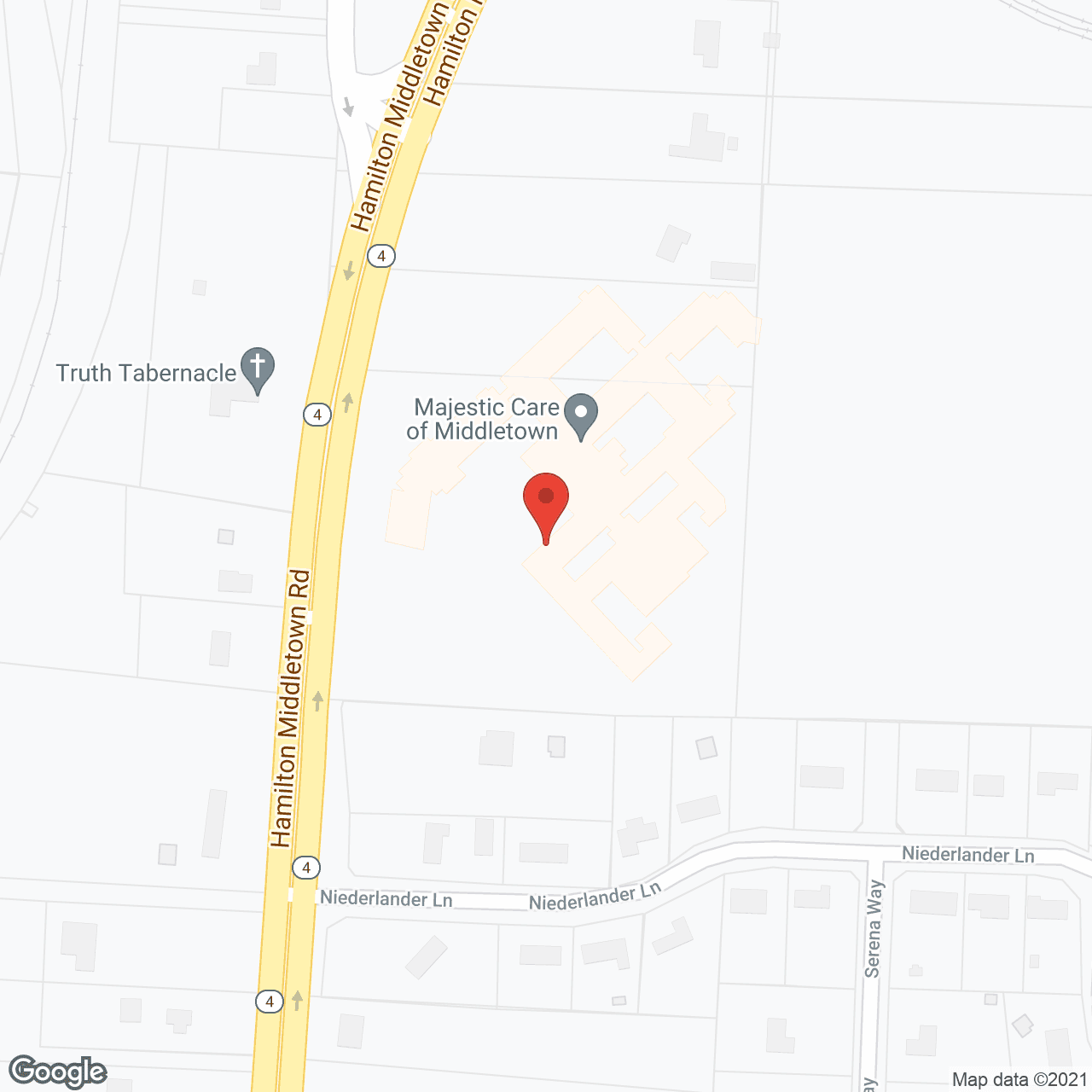 Map of the neighborhood around Majestic Care of Middletown