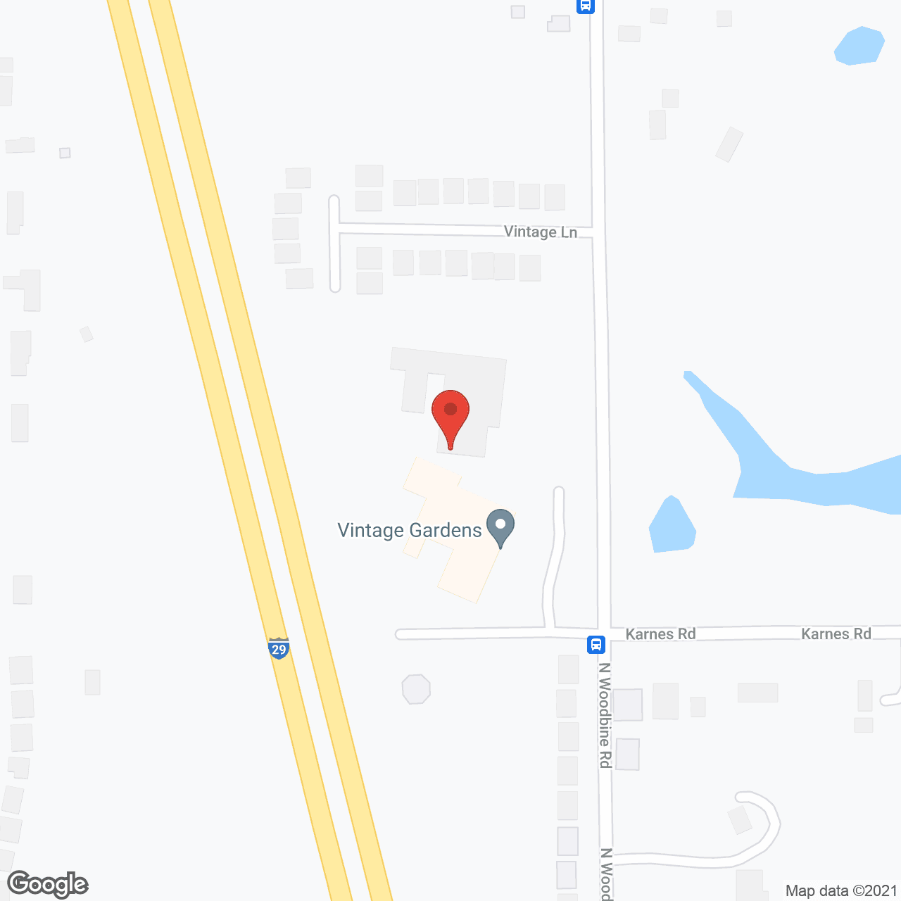 Map of the neighborhood around Vintage Gardens