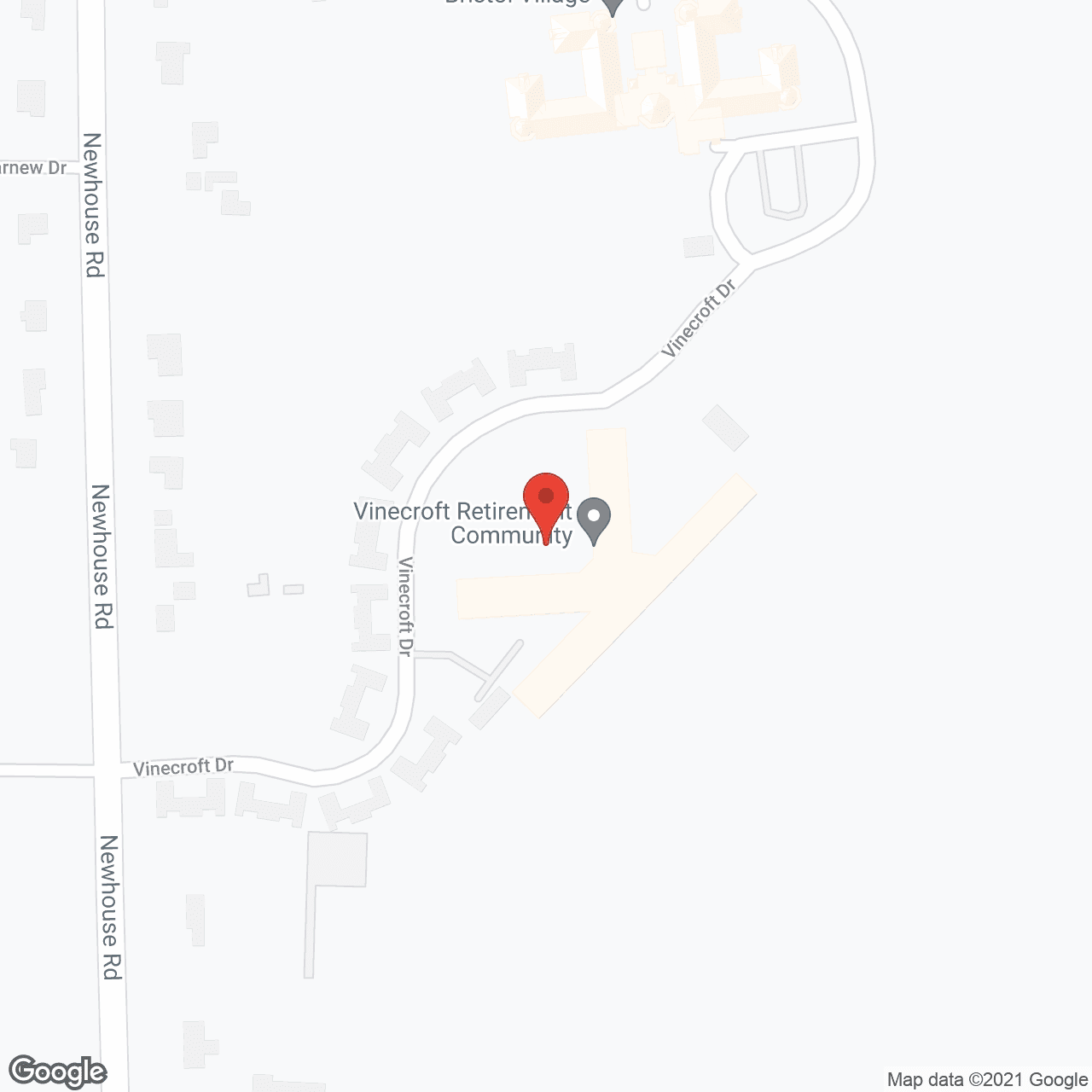 Map of the neighborhood around Vinecroft Retirement Community