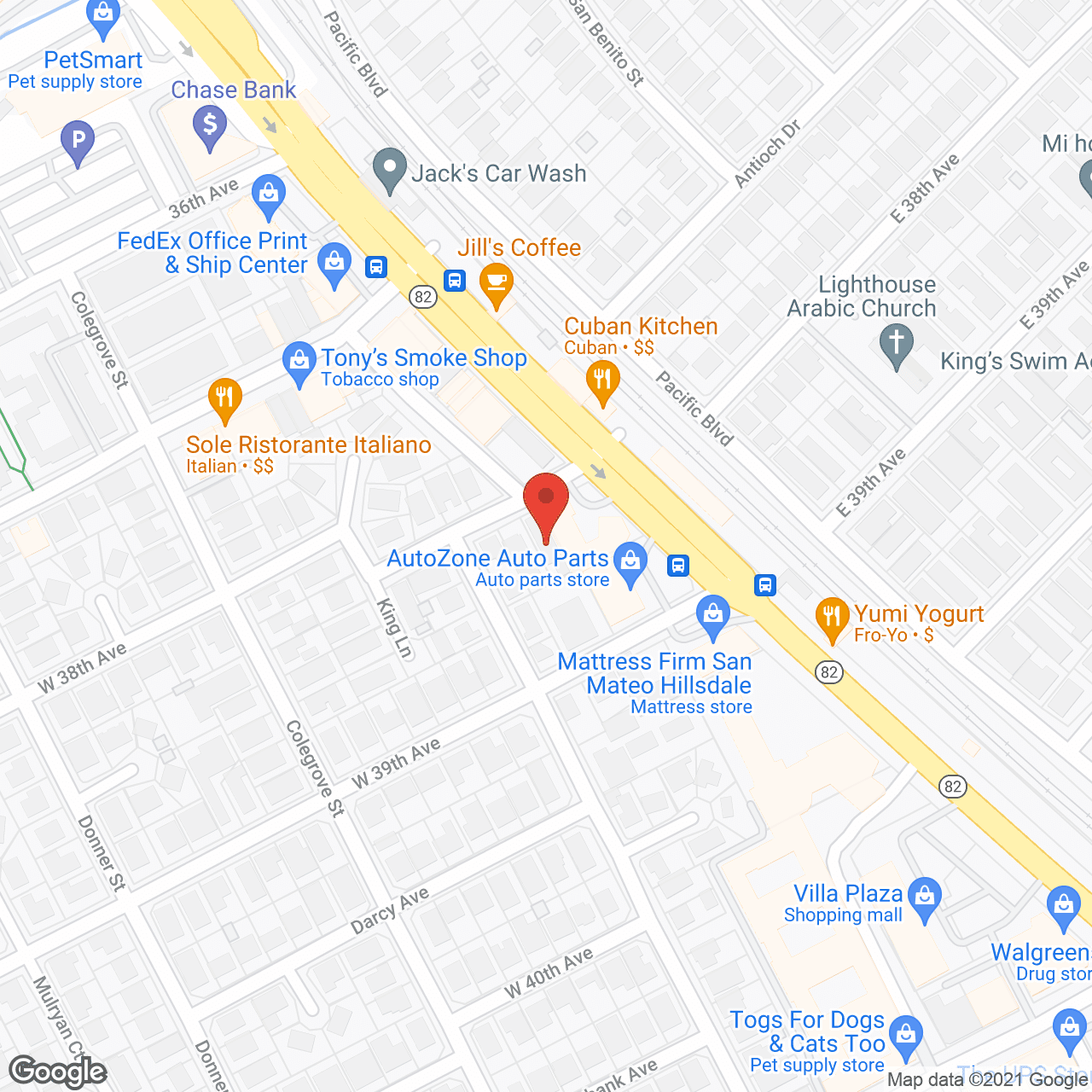Map of the neighborhood around B and B Residential Facility