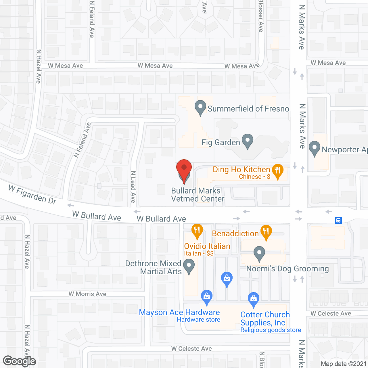 Map of the neighborhood around Sierra Palace II