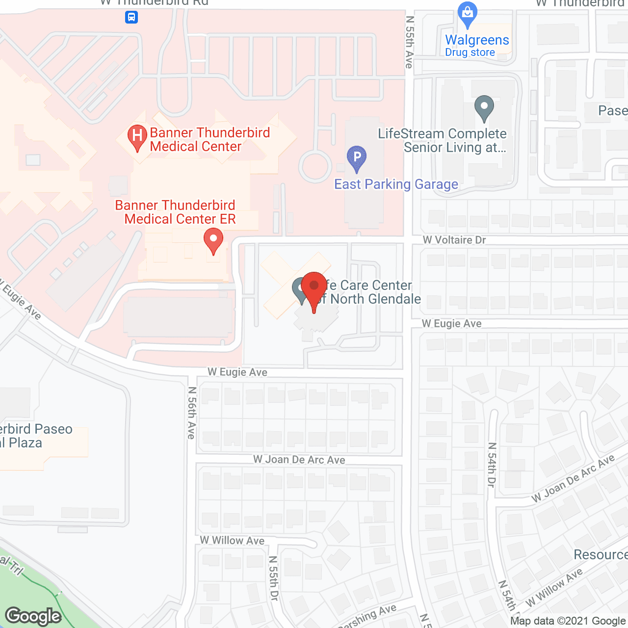 Map of the neighborhood around Life Care Center of North Glendale