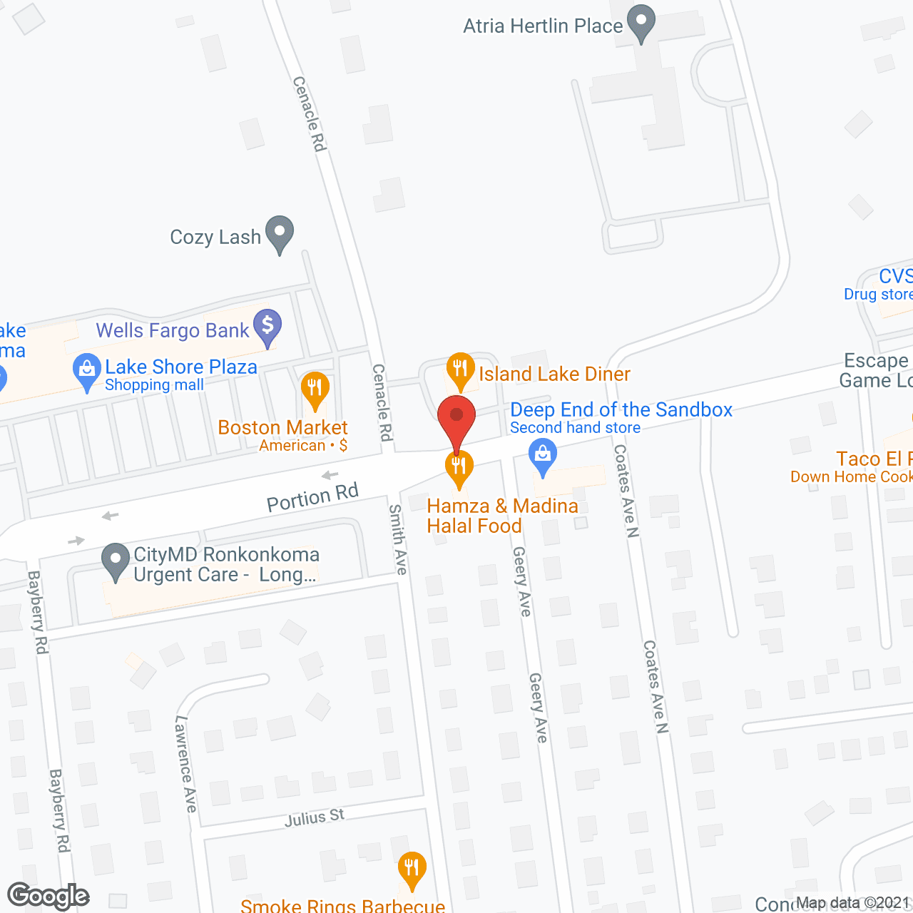 Map of the neighborhood around Atria Hertlin Place