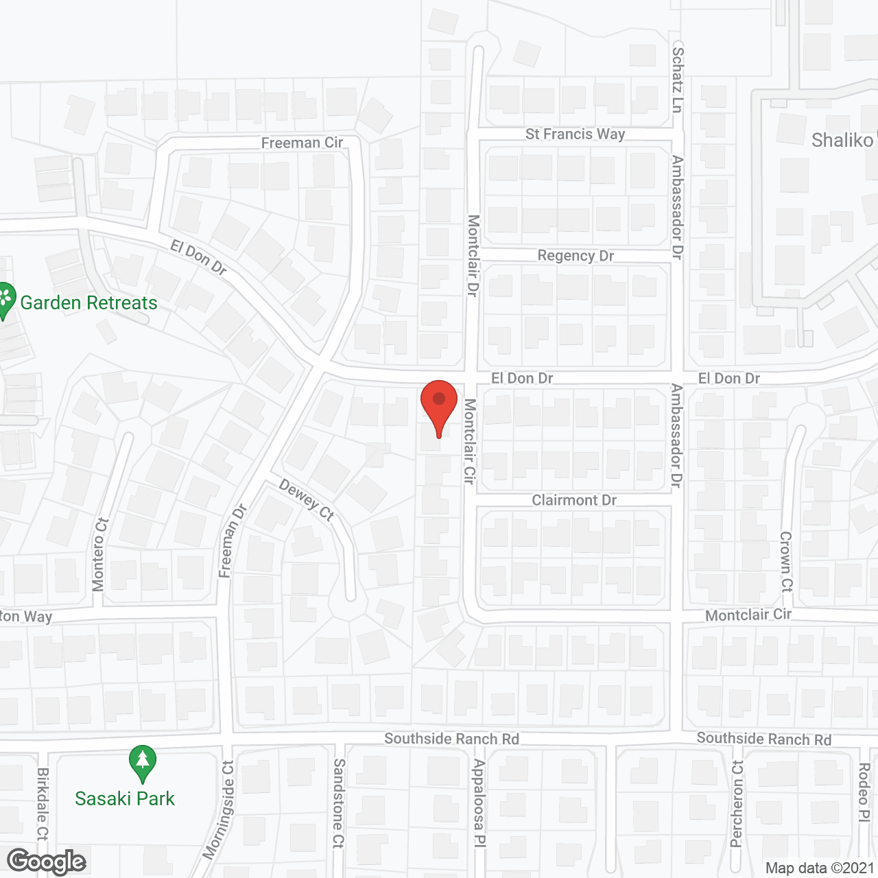 Map of the neighborhood around Montclair Villa