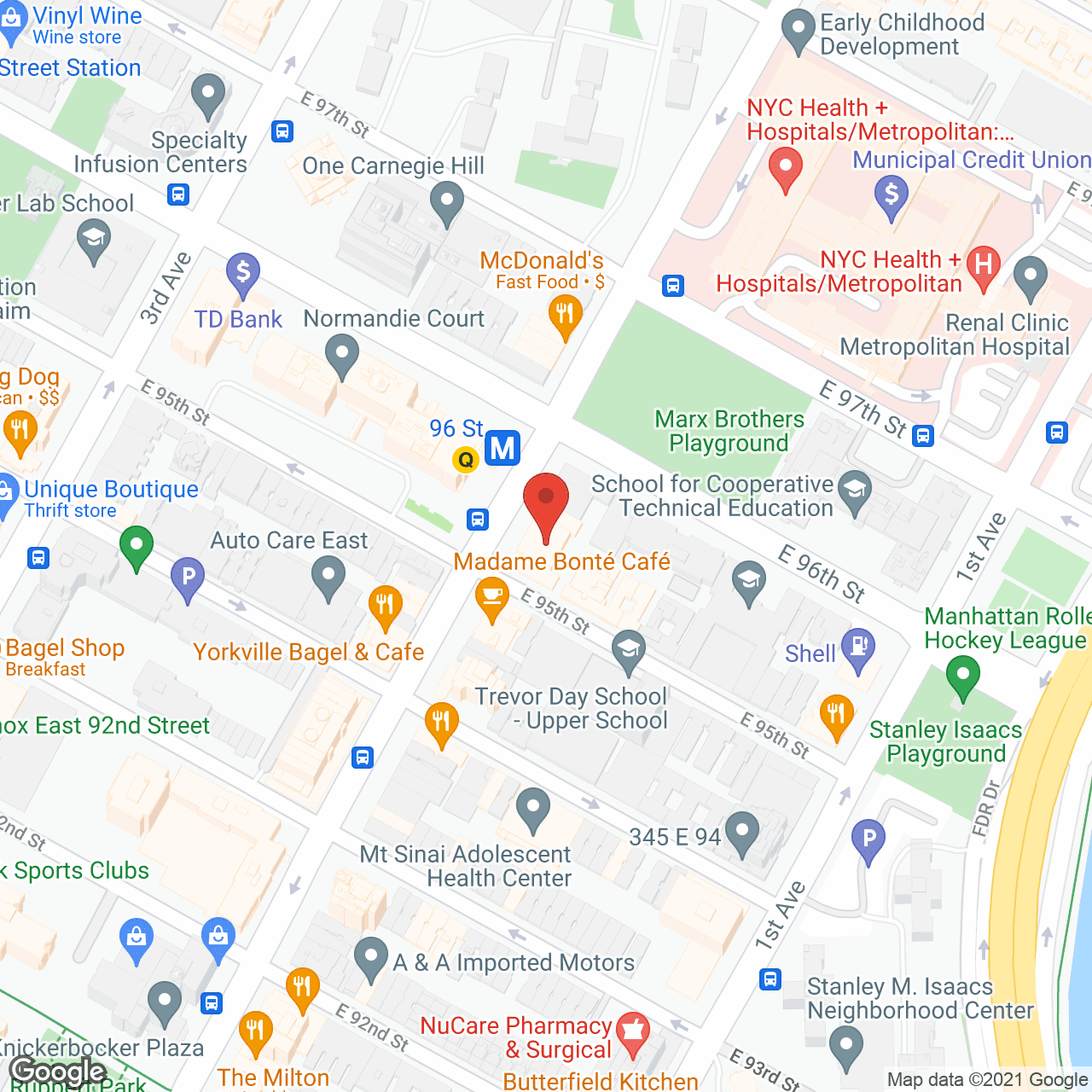 Map of the neighborhood around Carnegie East House